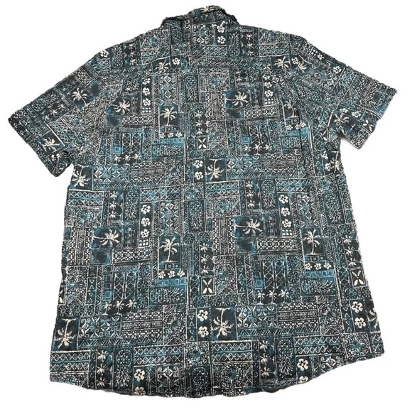 Haggar Hawaiian All Over Print Button Shirt AOP Mens XL Palm Tree Short Sleeve - Picture 2 of 11